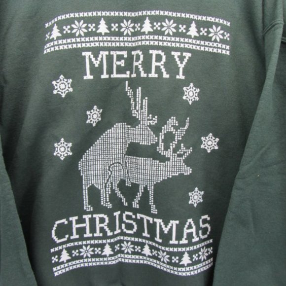 Ugly Tacky Tasteless Merry Christmas Reindeer Mating Sweater. Size XL. - Picture 2 of 5